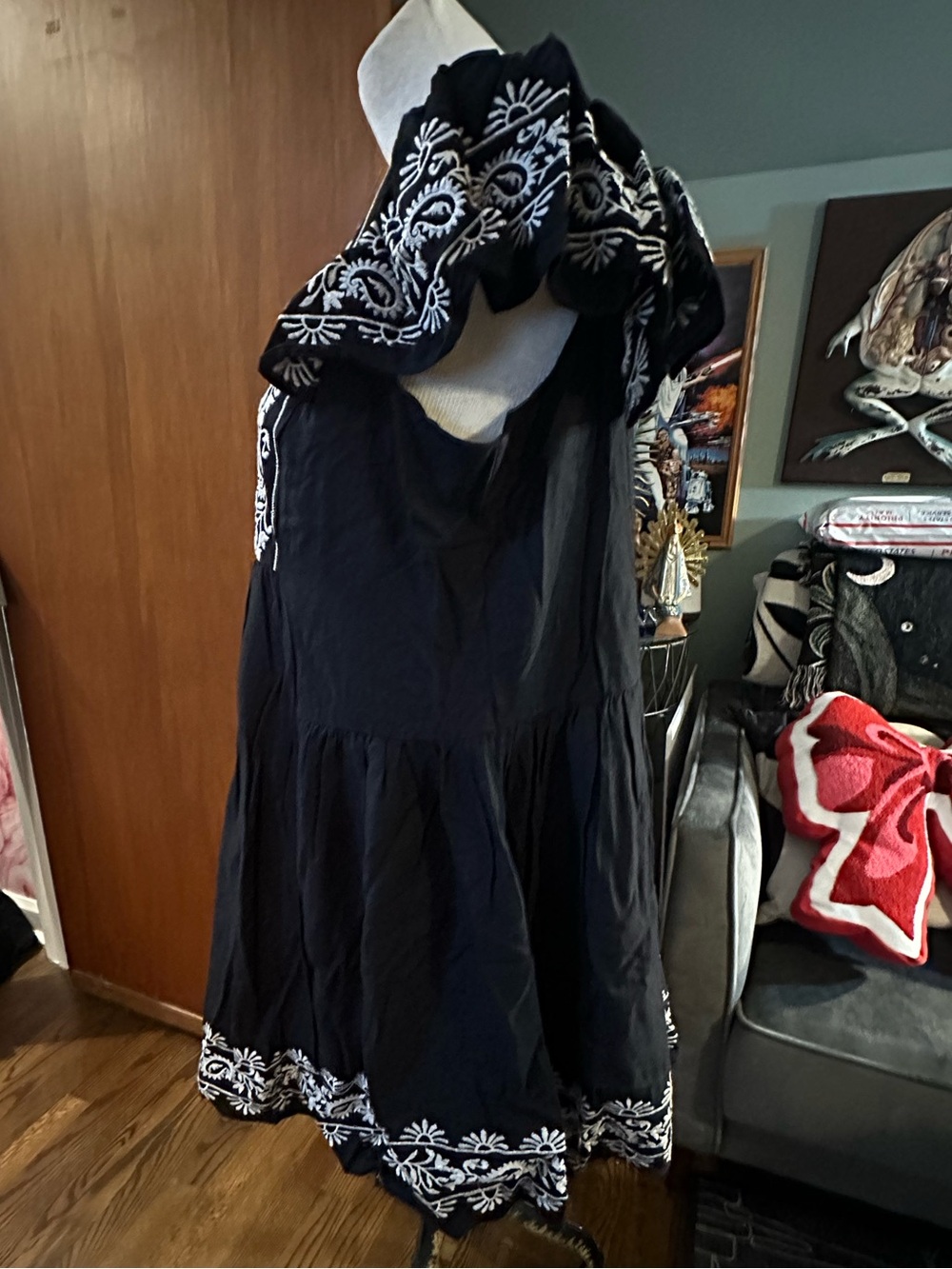 torrid Deep Black Belle Isle Flutter Trapeze Mini Dress 1X NWT - Picture 6 of 10